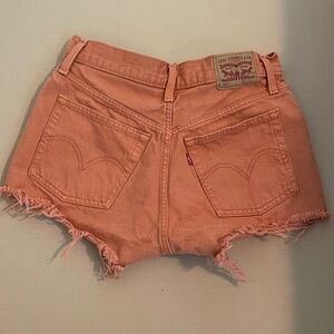 Levi 501 burnt orange high waisted shorts
